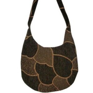 Melenart Crossbody Bag Womens Brown Handmade Upholstery Cotton Blend Casual